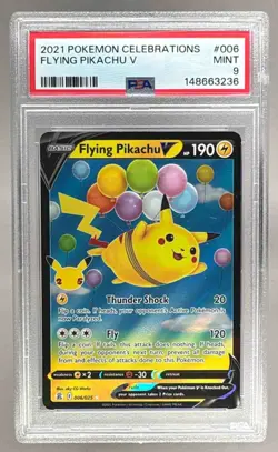 3236 Flying Pikachu V 2021 Pokemon Sword & Shield Celebrations #006 PSA 9 - Image 1