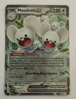 Pokemon TCG - Maushold ex - 155/182 Paradox Rift - Double Rare Holo - Image 1