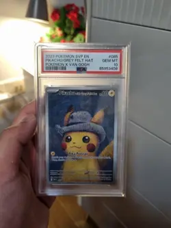 2023 Pokemon SVP EN Pokemon X Van Gogh #085 Pikachu With Grey Felt Hat PSA 10 - Image 1