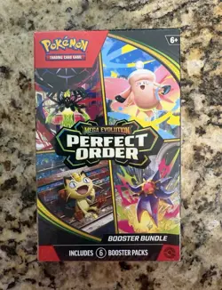Sealed Pokemon Mega Evolution Perfect Order Booster Bundle 6 Packs - Image 1
