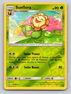 Sunflora 8/236 Rare Cosmic Eclipse Pokemon Reverse Holo LP - Image 1