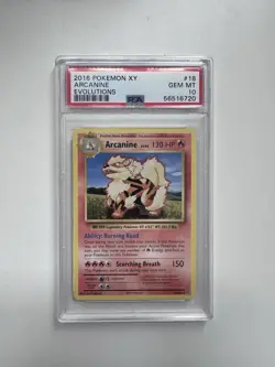 The Pokemon Company PSA 10 2016 Evolutions Arcanine 18/108 Rare EN Regular - Image 1