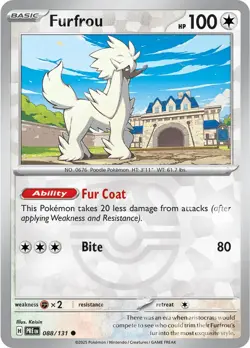 Furfrou 88/131 Reverse Common Prismatic Evolutions Pokemon Cards - Image 1