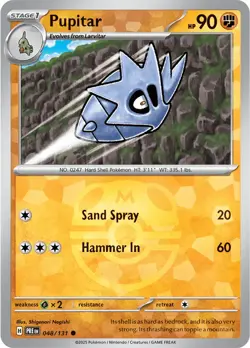 Pupitar 48/131 Reverse Common Prismatic Evolutions Pokemon Cards - Image 1