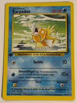 Pokemon Magikarp "Karpador" German 1st Edition Base Set Card 35/102 LP-NM - Image 1