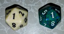 Magic the Gathering - MTG - Spindown Life Counter - Black Lotus Ivory & Teal D20 - Image 4