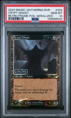 MTG CRYPT GHAST Serialized Retro FOIL RVR PSA 10 GEM MINT RARE Creature RAHN Art - Image 1