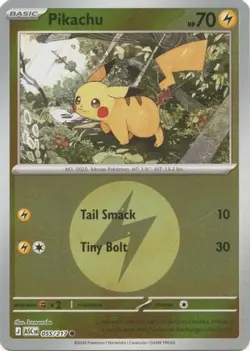 Pikachu (Energy Symbol Pattern) 055/217 Ascended Heroes Pokemon Reverse Holo NM - Image 1
