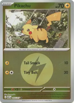 Pikachu (Energy Symbol) 055/217 Reverse Holo Pokemon ME: Ascended Heroes NM - Image 1