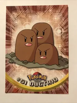 Pokemon Topps TV Animation Edition 1999 Black Logo #51 Dugtrio - Image 1