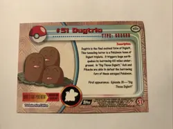 Pokemon Topps TV Animation Edition 1999 Black Logo #51 Dugtrio - Image 2