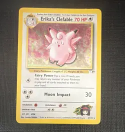 Pokemon TCG Erika's Clefable 3/132 Gym Heroes Holo Rare 70 HP 2000 English - Image 1