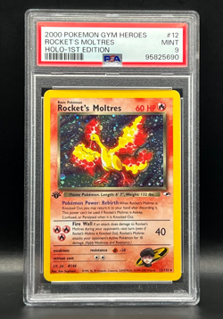 2000 Pokemon 1st Edition Gym Heroes WOTC- Rocket's Moltres #12 Holo Rare- PSA 9 - Image 4