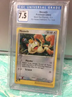 2003 Pokemon Game Meowth Holo Black Star Promo CGC 7.5 Vintage #13 - Image 1