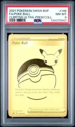 2021 POKEMON BLACK STAR PROMO #146 POKE BALL ULTRA-PREM.COLL.PSA 8 NEAR MINT - Image 1