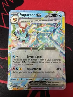 Pokemon TCG Vaporeon EX 023/131 Prismatic Evolutions Card - Image 1