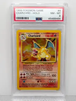 Pokemon TCG Charizard Base Set Holo Unlimited Rare Card 4/102 PSA 8 - Image 3