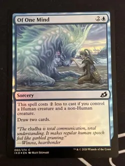 1x Foil Of One Mind (060) Ikoria: Lair of Behemoths LP MTG Magic the Gathering - Image 1