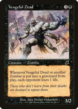 VENGEFUL DEAD X 4 E/X+ SCOURGE MAGIC THE GATHERING - Image 1