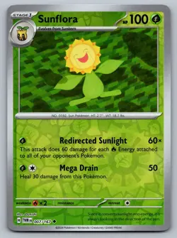 Pokemon TCG SV06: Twilight Masquerade Sunflora 007/167 Reverse Holo - Image 1