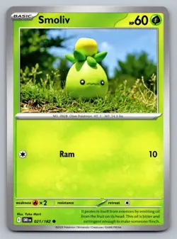 Pokemon TCG SV10: Destined Rivals Smoliv 021/182 - Image 1