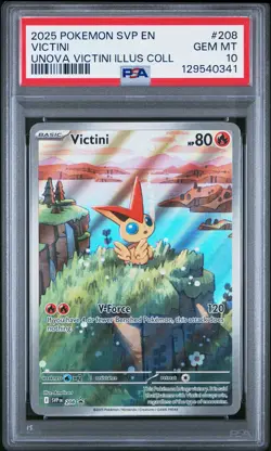 2025 POKEMON SVP EN-SV BLACK STAR PROMO #208 VICTINI PSA 10 - Image 1