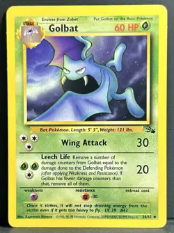 Pokemon GOLBAT - 34/62 - Fossil - Image 1