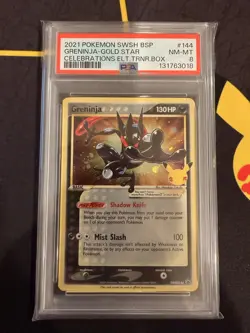 2021 POKEMON SWSH BLACK STAR PROMO #144 GRENINJA-GOLD STAR PSA 8 - Image 1