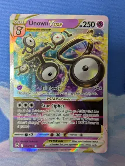 Unown Vstar 066/195 Silver Tempest Holo Ultra Rare Pokemon TCG NM - Image 1