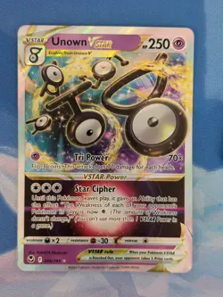 Unown Vstar 066/195 Silver Tempest Holo Ultra Rare Pokemon TCG NM - Image 2