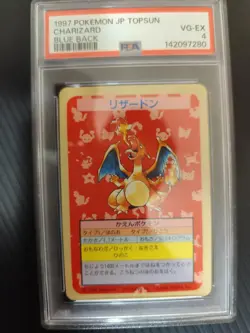 1997 POKEMON JAPANESE TOPSUN CHARIZARD BLUE BACK PSA4 - Image 1