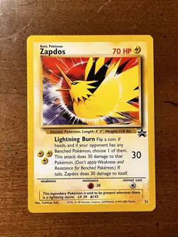 2000 Pokemon WOTC Black Star Promo -Zapdos- #23 - Image 1