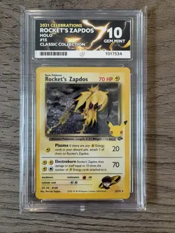 ACE 10 Rockets Zapdos Celebrations 25th Anniversary Pokemon Card 15/132 - Image 1