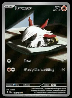 Pokemon Cards Larvesta 196/191 Surging Sparks Illustration Rare NM *3 - Image 1
