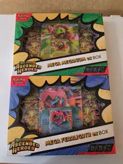 Pokemon Mega Evolution Ascended Heroes Feraligatr & Meganium Ex 2 Box Lot - Image 1