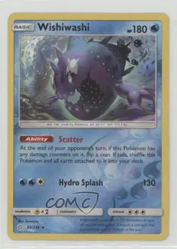 Wishiwashi Reverse Foil Pokemon Sun & Moon Cosmic Eclipse #62 - Image 1
