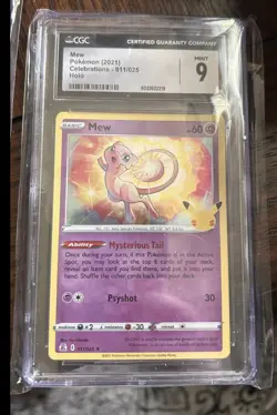 CGC 9 Pokemon Company 2021 Celebrations Mew 011/025 Holo Rare English - Image 1