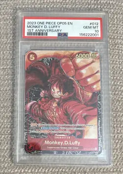 2023 One Piece OP05 Monkey D. Luffy 1st Anniversary ST01-012 English PSA 10 - Image 1