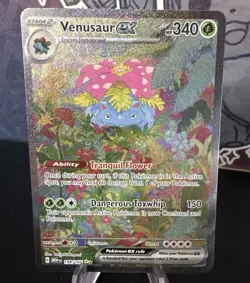 Pokemon Venusaur ex 198/165 Scarlet & Violet 151 Full Art Holo EX Rare Card - Image 1