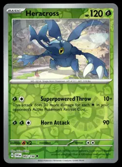 Heracross 2/198 Pokemon Card Scarlet & Violet Uncommon 120 HP Rev Holo NM BM - Image 1