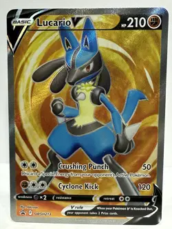 2022 Pokemon Lucario V SWSH213 Full Art Holo Ultra Rare Black Star Promo - Image 1