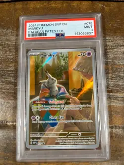 Pokemon 2024 10 SVP En Promo Paldean Fates ETB MIMIKYU #075 PSA 9 Mint RARE - Image 1