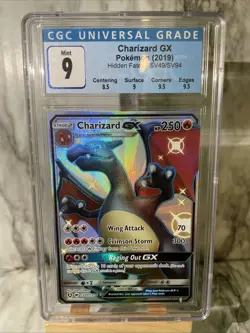 2019 Pokemon Sun & Moon Hidden Fates Shiny Vault Charizard #SV49/SV94 GX CGC 9 - Image 3