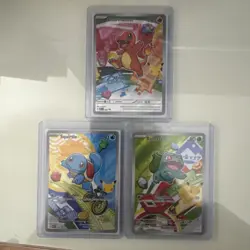 Pokemon First Partner Illustration Collection Series 1 Kanto Gen 1 Starters Set - Image 1