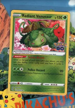 Pokemon TCG Radiant Venusaur Radiant Rare Holo Pokemon GO 004/078 NM/M - Image 1