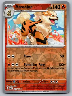 Arcanine 028/182 Uncommon Destined Rivals Pokemon Reverse Holo Near Mint - Image 1