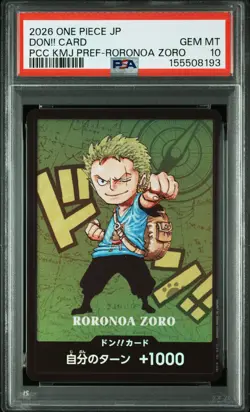 PSA 10 Roronoa Zoro DON!! Card Promo One Piece Japanese Kumamoto Prefecture - Image 1