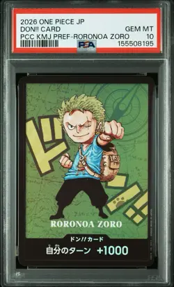 PSA 10 Roronoa Zoro DON!! Card Promo One Piece Japanese Kumamoto Prefecture - Image 4