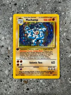 Pokemon TCG Cards 1st Edition Machamp 8/102 Base Set Holo Rare LP - Image 1