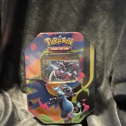 Pokemon TCG Mega Charizard X EX Tin Promo Box English 4 Booster Packs - Image 1